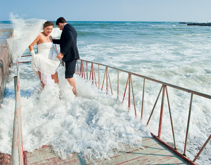 When the Ocean Crashes the Wedding